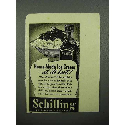 1939 Schilling Vanilla Ad - Home-Made Ice Cream