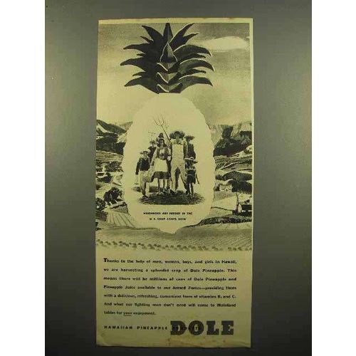 1943 Dole Pineapple Ad - Hawaiian Pineapple Products
