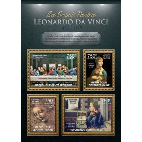 CENTRAL AFRICA 2013 SHEET MNH LEONARDO DA VINCI ART PAINTINGS ARTE PINTURAS