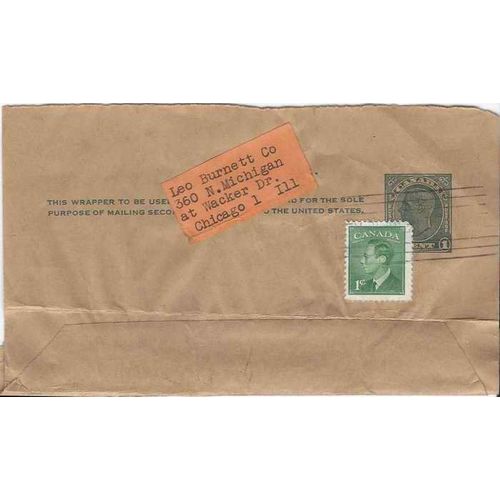 Canada #W20c Postal Wrapper USED Uprated George VI