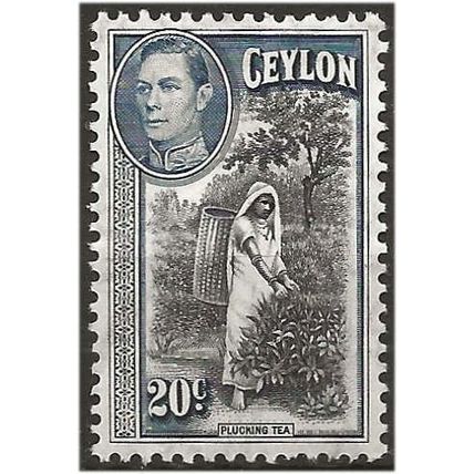 Ceylon 1938 SG389 20c Black & Grey-Black Mounted Mint ..