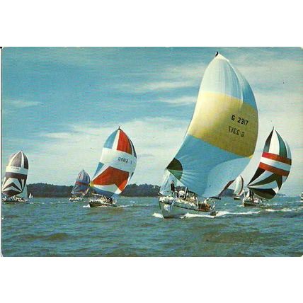 Yacht YACHTS UNDER SPINNAKER Postcard (J. Arthur Dixon PIW/23512)