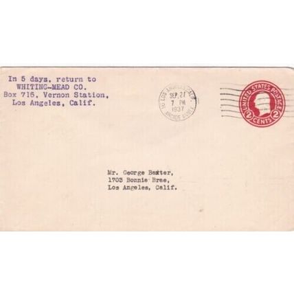 United States 1937 Los Angeles Arcade Annex On piece typed VGC