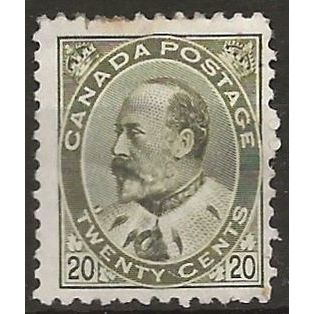 Canada 1903 SG186 20c Deep Olive-Green (slight thin) cat £325.00 ..