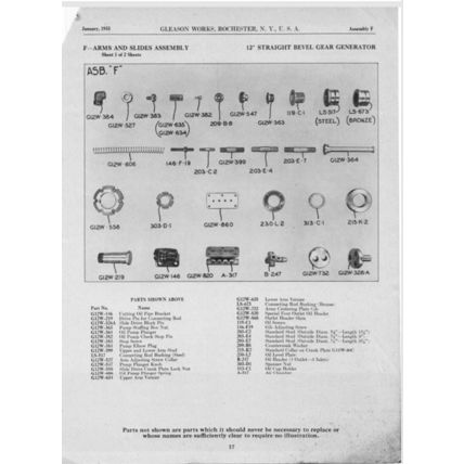 Gleason 12 Inch Straight Bevel Gear Generator Parts Catalogue 33 SD4581M744 PDF