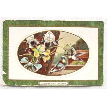1909 Greetings postcard - Carrying Home the News