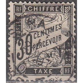 France 1881 Michel Taxe 18 O Cote (2008) 2.50 € Chiffre sur bande Cachet rond