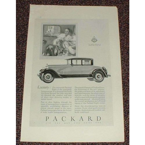 1927 Packard Eight Car Ad - Luxury NICE!!