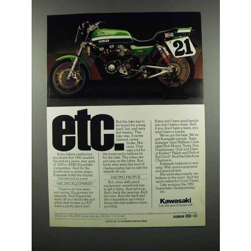 1983 Kawasaki Motorcycle Ad - Etc.