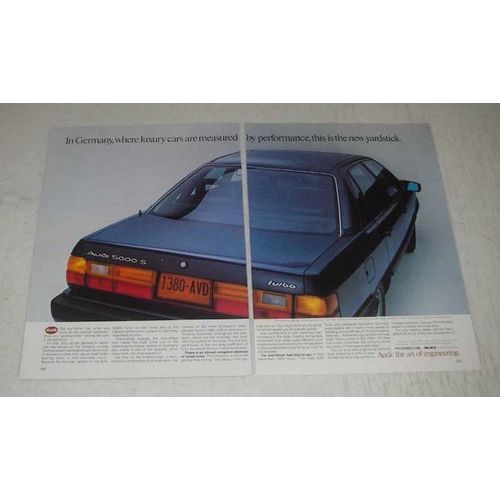 1984 Audi 5000S Turbo Car Ad - The New Yardstick