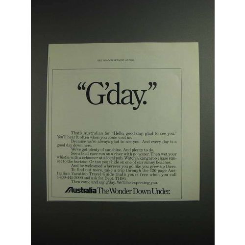 1984 Australia Tourism Ad - G'Day