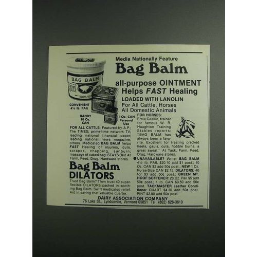 1984 Dairy Association Company Bag Balm Ad