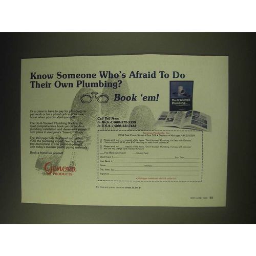 1989 Genova Products Ad - Know someone who's afraid to do their own plumbing?