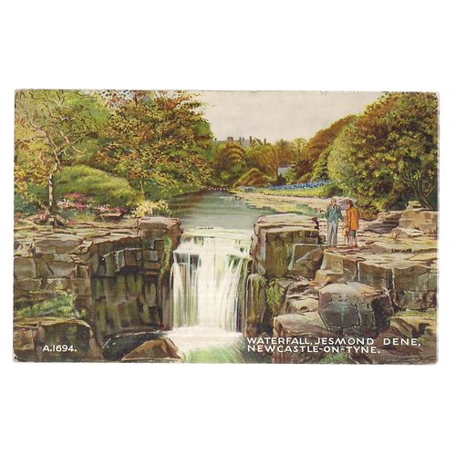 WATERFALL, JESMOND DENE, , NEWCASTLE ON TYNE unused vintage postcard Valentine =