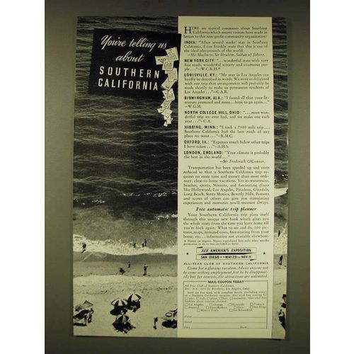 1935 Southern California Ad - You're telling us about Southern California