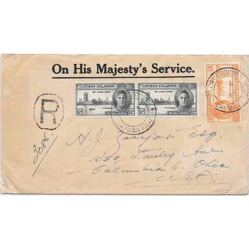 Cayman Islands OHMS Registered to Ohio, USA 1947
