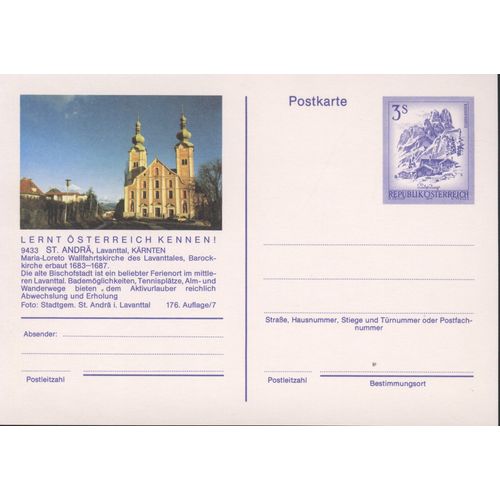 Austria unused - 3s pre-paid - St Andra, Lavantaal Karnten