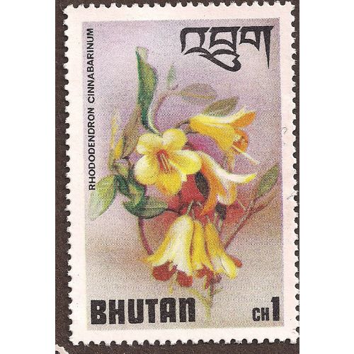 BHUTAN, Rhododendron Cinnabarinum, pink 1976, 1 Ch