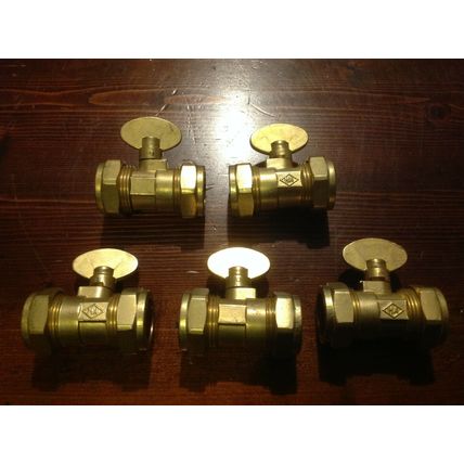 5 GAS TAP SHUT OFF ISOLATION VALVES 22mm BRASS LEVER STOP COCK NEW 22 MM