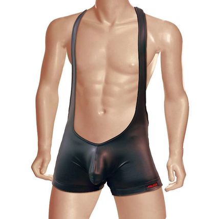 Falcon Studios Wet Look Singlet - Black - Med & X-L - LGBT