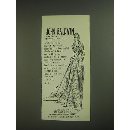1974 John Baldwin David Brown Dress Advertisement