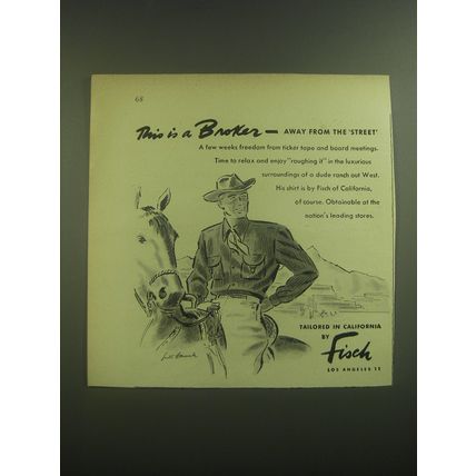 1946 Fisch of California Shirt Ad - This is a Broker away from the street