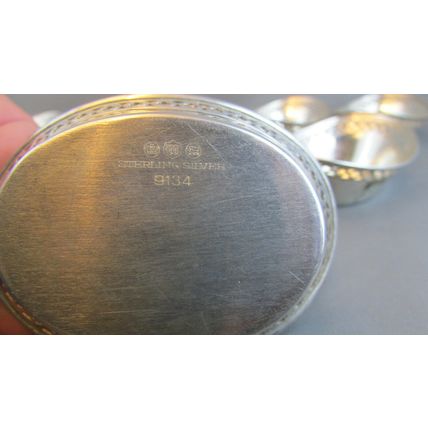 RARE 1800's Watson Sterling Silver Finger salts or nut 8 Dish set #9134 (4.7oz)