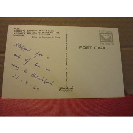 WATERHEAD, AMBLESIDE, THE LAKE DISTRICT used postcard dated 1969 =