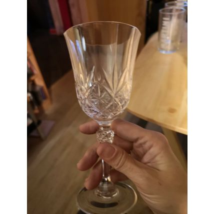 Set 3 Cut Glass Wine Glasses