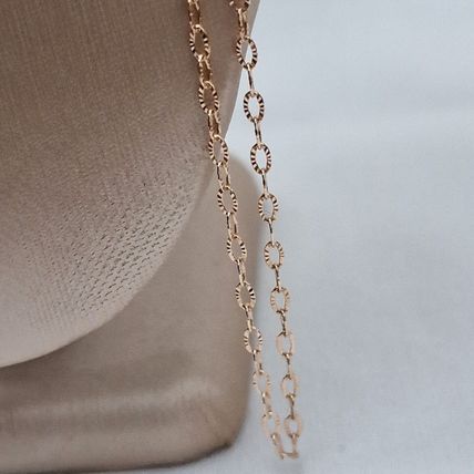 Vicenza Diamond Cut Oval Trace Chain 36" Long Rose Gold Overlay 925 Silver 3.37g