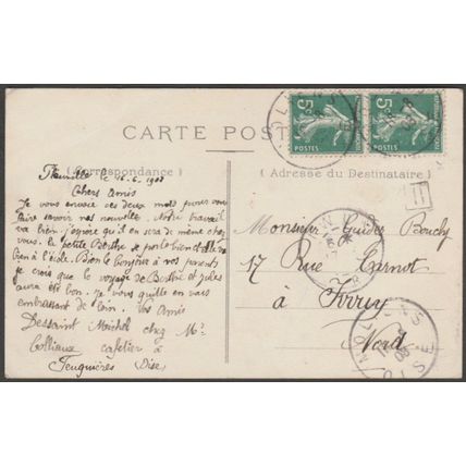 Rue de la Gare, Feuquières, 1908 - Bulard-Gambart CPA