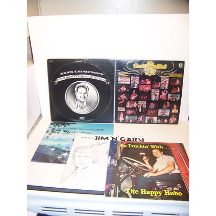 VINTAGE COUNTRY ALBUMS BUCK OWENS HANK THOMPSON JIM 'N' GARY - MANY AUTOGRAPHED