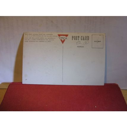 JAPANESE Y.M.C.A. post WW2, unused postcard FLAGS OF ALLIES =