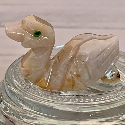 Soapstone Duck Miniature Figurine Carving Crystal Healing Animal Pocket Pet 1.5"