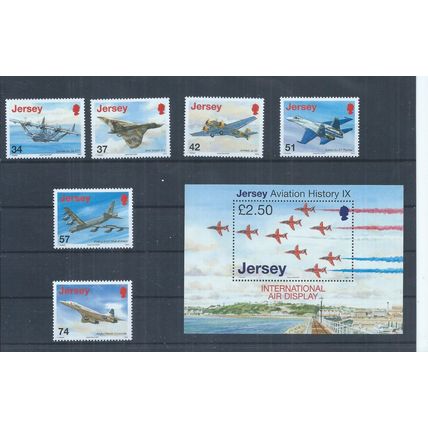 Jersey stamps. 2007 Jersey Aviation History MNH SG 1326 - MS1332 (AJ167)