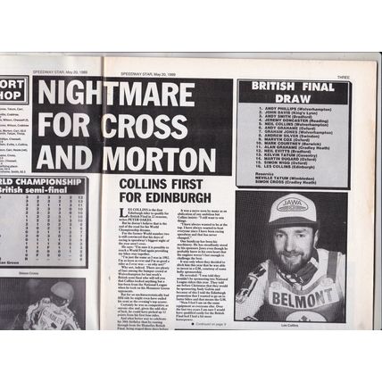 Speedway Star magazine : May 20, 1989. British Final Special.