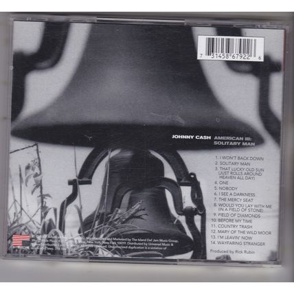 Johnny Cash : American III - Solitary Man. (2000) CD Album