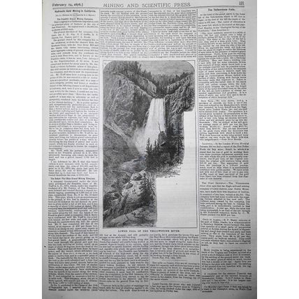 Mining and Scientific Press Feb 19, 1876. Yellowstone Falls; Pedestrian Training