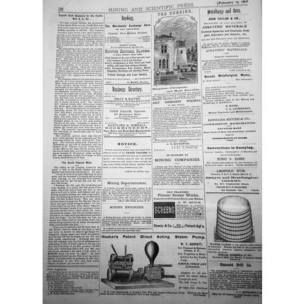 Mining and Scientific Press Feb 19, 1876. Yellowstone Falls; Pedestrian Training