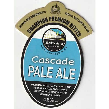 USED PUMP CLIP FRONT - SALTAIRE BREWERY - CASCADE PALE ALE