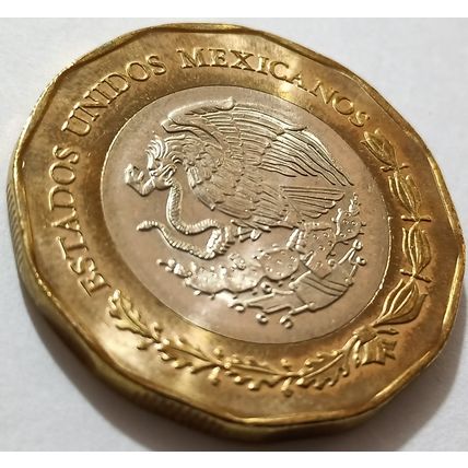 Mexico Tenochtitlan 500 years of History 1521 Bimetallic $20 pesos 2021