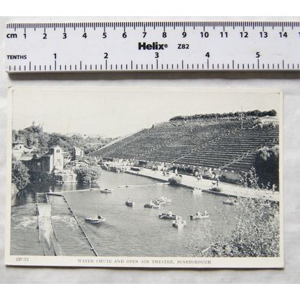 1960 postcard Scarborough, WaterChute & Open Air Theatre