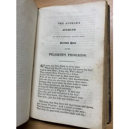 1824 JOHN BUNYAN "THE PILGRIM'S PROGESS" 201 YEARS OLD ANTIQUE BOOK (P4)