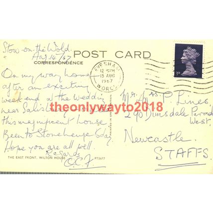 East Front, Wilton House, Wilts, Postcard, 1967