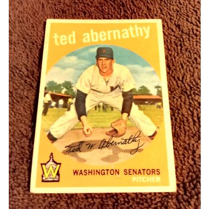 Topps 1959 Ted Abernathy # 169 Washington Senitors Pitcher 3.5 VG+ Condition