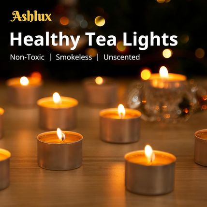 Unscented Palm Tea Lights Candles 300 Pack Bulk, 8 to 9 Hours Long Burning White
