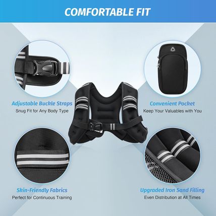 ZELUS Weighted Vest, 6Lb/8Lb/12Lb/16Lb/20Lb/25Lb/30Lb Weight Vest with Reflectiv