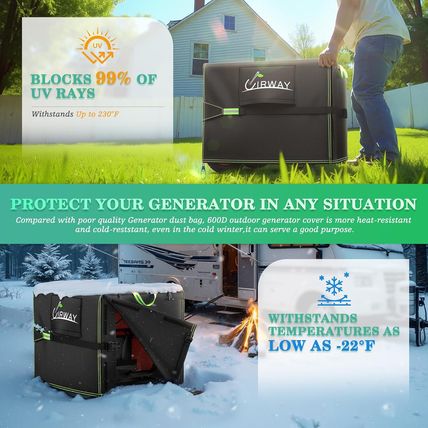 UIRWAY Generator Cover for outside 30”L X 30”W X 20”H - Heavy Duty Waterproof 60