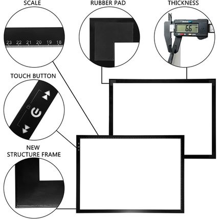 HSK A2 Artist Tracing Light Box Copy Table 12V2A Adapter Dimmerable 5000 Lux Loc