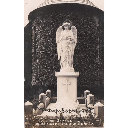 EC815 THORNEY HOLME CHURCH.THESTATUE R/P POSTCARD